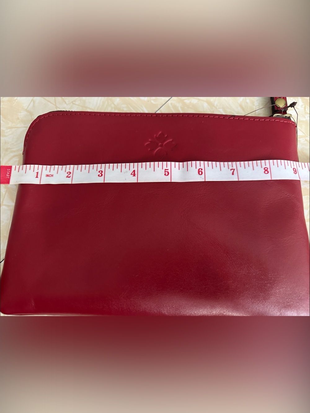 Patricia Nash Cassini Wristlet Embossed Floral Leather - Burgundy Red - Picture 4 of 7